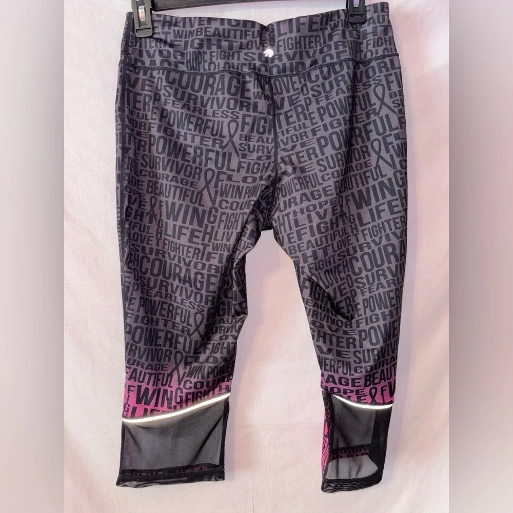 Ideology Gray and Pink Motivational Leggings